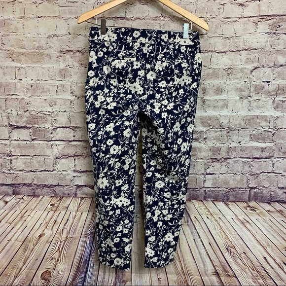 Talbots Chatham Blue Floral Crop Ankle Pants NWOT - Picture 7 of 12